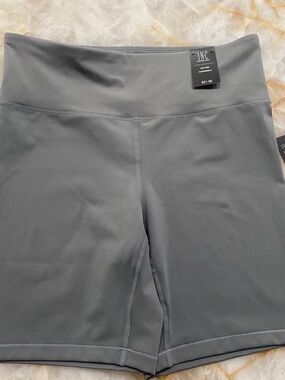 INC International Concepts Charcoal Gray High-Waist Bike Shorts